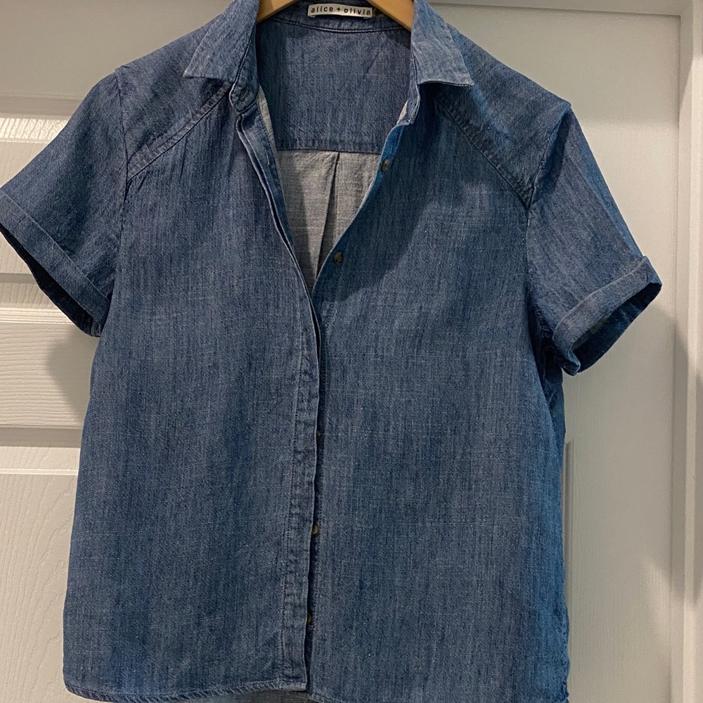 Alice + Olivia Classic Blue Kids Button Down Shirt